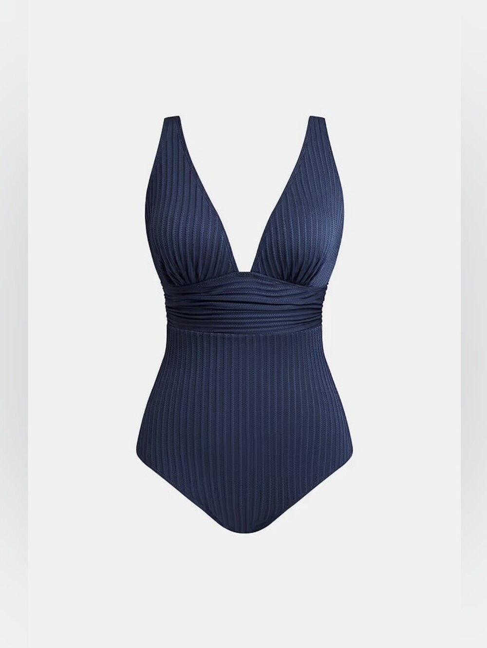 Navy Ribbed & Ruched One-Piece 💥 BRAND NEW 💥 - Picture 6 of 10
